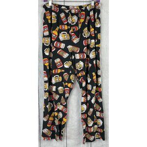 The Simpson's Men's Large Duff Beer Black Drawstring Pajama Pants Loungewear
